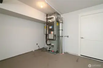 furnace in storage area