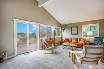 Bask in afternoon sunshine inside or out on the large deck