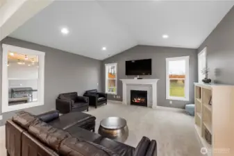 Vaulted ceilings in living room