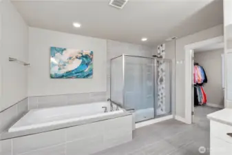 Soaking tub and large shower