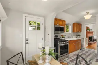 Kitchen, eating nook and access to lovely backyard
