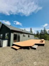 Deck in backyard