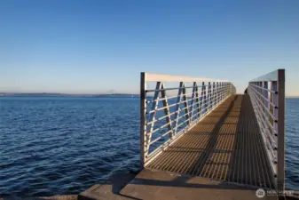 Gated community beach and fishing pier with INCREDIBLE views of Mr Rainier!