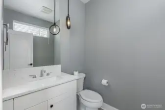 The main level powder room.