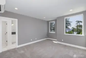 The primary bedroom.