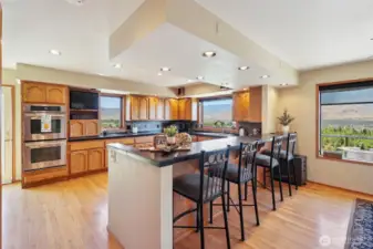 Large kitchen- with plenty of storage and VIEWS
