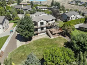 large private rear yard accessed by private road