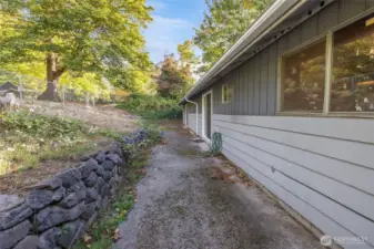 Patio area along home in back