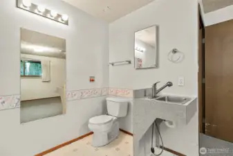 wheelchair accessible bathroom in primary bedroom