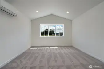 Upstairs Primary Bedroom - Features and colors may differ.