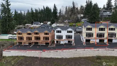 This 3 bed, 2.5 bath (each bedroom has its own bathroom) has massive westerly views towards downtown and the bay!