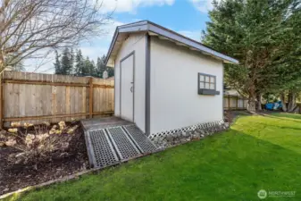 Utility shed with electric