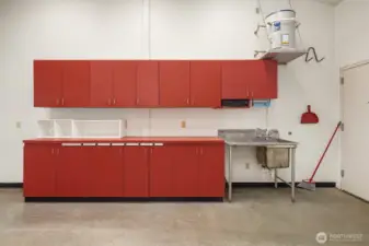 work bench inside of shop