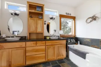 Primary bathroom (full bath) showing soaking tub.