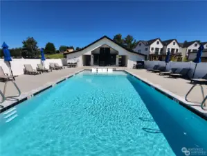 Private clubhouse with pool and hot tub