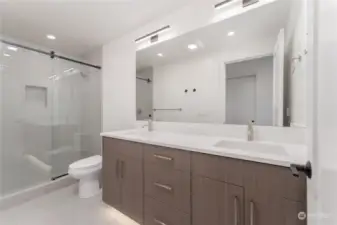 Upstairs Primary Bathroom with heated floors
