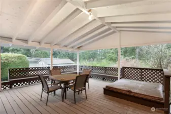 You'll have abundant room to spread out and enjoy life on this big, covered deck.