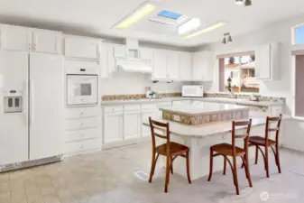 Large skylight in kitchen.