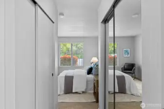 Primary bedroom double closets