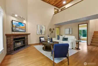Living Room with vaulted ceiling