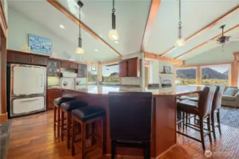 Large eat-in kitchen with giant island
