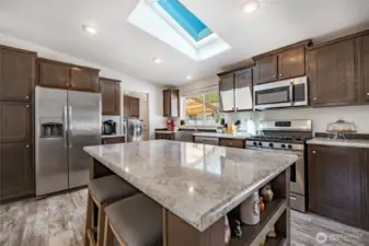 Spacious open kitchen with island