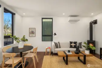 living space, large enough for extra dining or two vignettes.