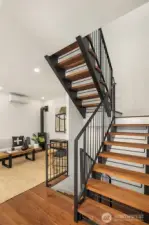Living and dining are separated by airspace to provide for perfect entertaining options.