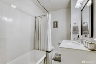 Charming bathroom with vintage tub