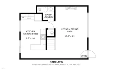 MAIN LEVEL...sizes and dimensions are approximate; buyer to confirm.