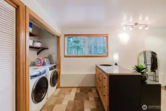 New washer and dryer in the utility area