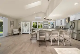 Seamless open-concept living connecting the kitchen, dining, and great room