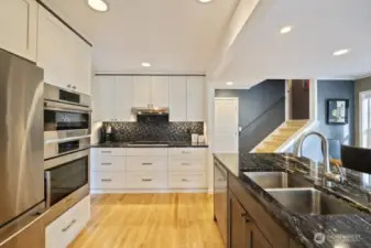 Sleek built-in stainless steel appliances