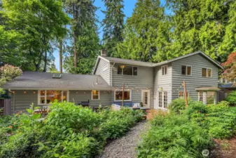 Big, bold back yard. This beautify is proudly sited for privacy & sunshine.