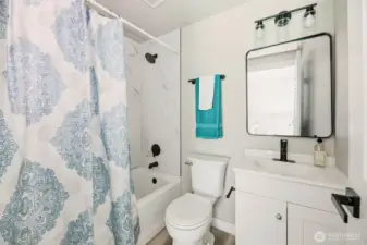 Full hall bathroom has been completely redone.