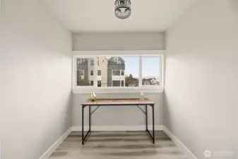 This additional space off the primary bedroom can serve many purposes, desk area for working from home, or create a relaxing area to curl up with a good book. The only limit is your imagination.