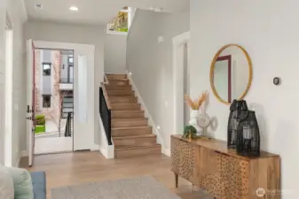 Entry Area & Extended Hardwoods on Stairs