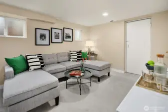 Lower level recreation room.