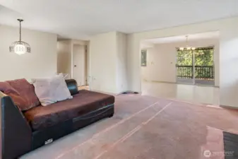 Double-paned windows.  Needs new carpeting - paint overspray on carpets.