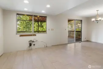 New tile flooring in Kitchen and dining room