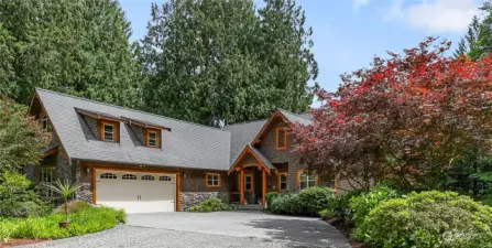 Front view of home - Traditional architectural design, English cottage stone & timber.