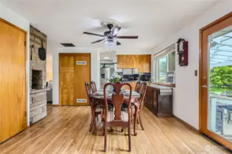 Dining room. Laundry room behind doors on left