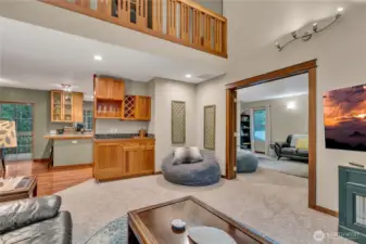 This is a good picture of the custom 'bar area' in the living room which is a great place to store your favorite wines or beverages.