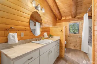 View of upstairs bathroom.