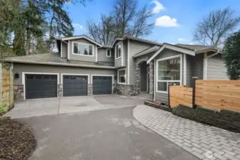 Located at the end of a private driveway.