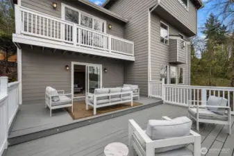 Spacious deck, perfect for relaxing or entertaining.