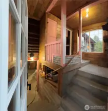 Side entrance to house and basement