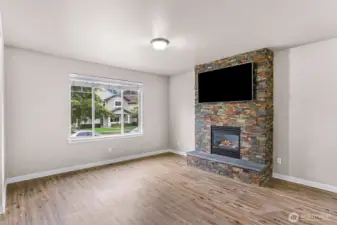 Living room with brand new durable LVP flooring