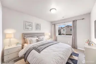 2nd Bedroom with brand new carpets and virtual staging