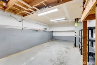 Practicality meets possibility with the oversized one-car garage.